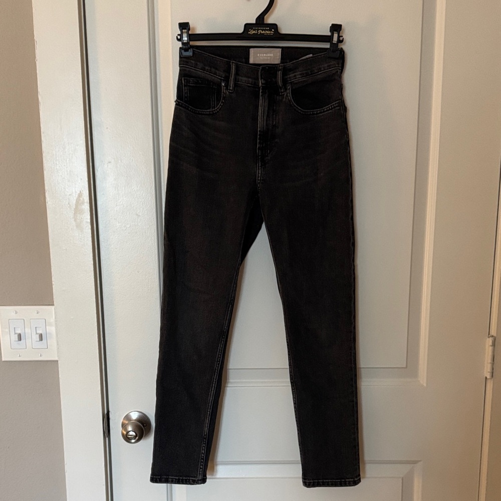Everlane The Cheeky Straight Jean Black High Rise Size 24